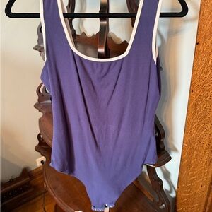 Kaileigh Violet Bodysuit with White Edging